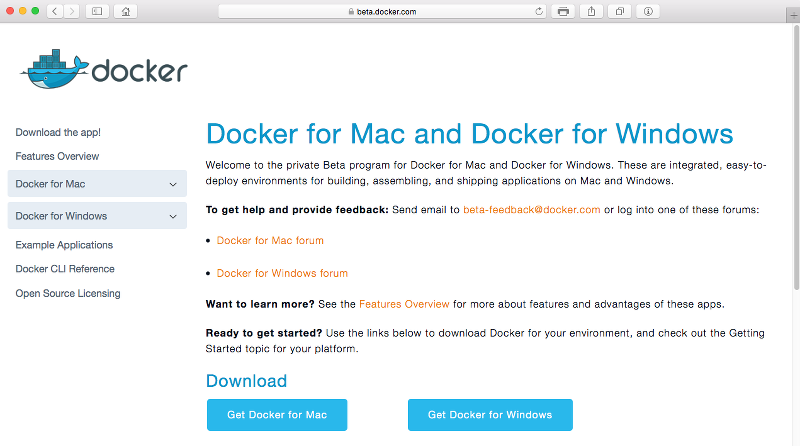 docker for mac beta 21